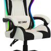 vidaXL Gaming-Stuhl mit RGB LED-Leuchten vidaXL Gaming-Stuhl mit RGB LED-Leuchtenweiß Kunstleder