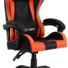 vidaXL Gaming-Stuhl mit RGB LED-Leuchten vidaXL Gaming-Stuhl mit RGB LED-Leuchtenorange/schwarz Kunstleder